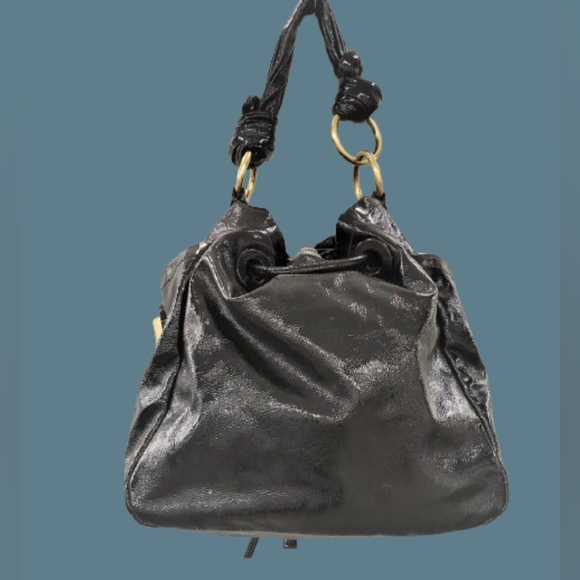 *RARE COACH LTD RESORT BLACK CALF LEATHER DRAWSTRING SHOULDER  HANDBAG - Picture 2 of 7